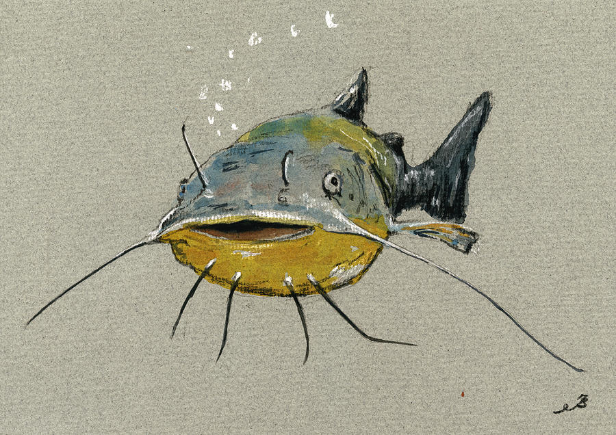 Catfish Painting - Catfish by Juan  Bosco