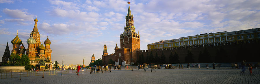 Moscow Photograph - Cathedral At A Town Square, St. Basils by Panoramic Images