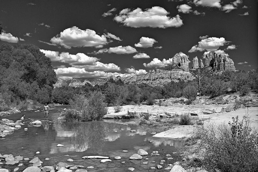 The Cathedral Photograph - Cathedral Creek BW by Tom Winfield