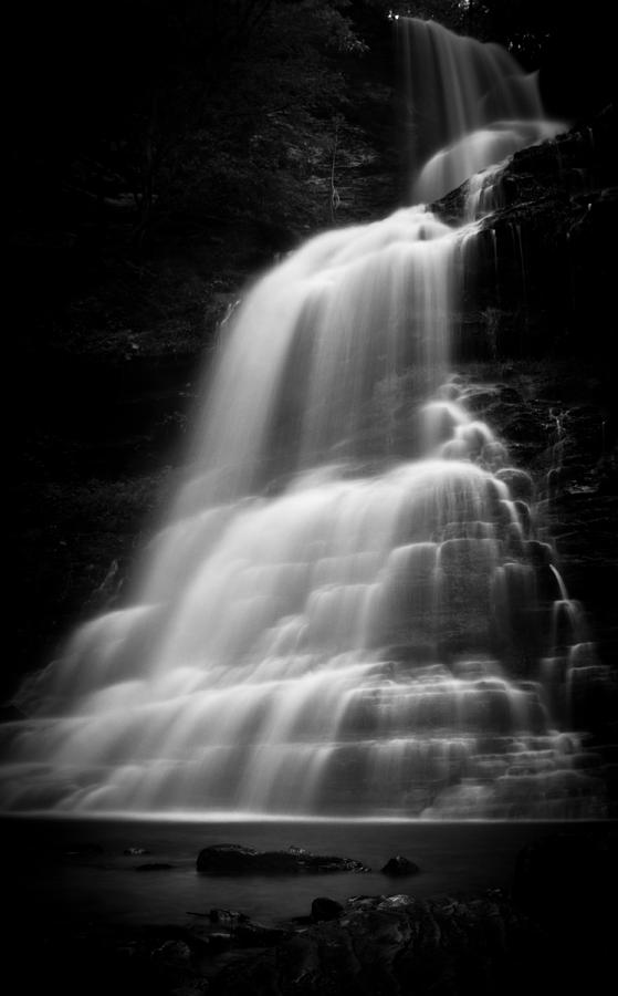 Black And White Photograph - Cathedral Falls/mono by Shane Holsclaw