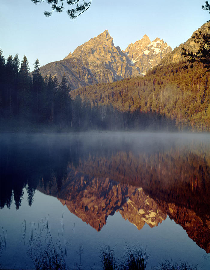4M9304-Cathedral Group Reflection, Tetons, WY Photograph by Ed  Cooper Photography
