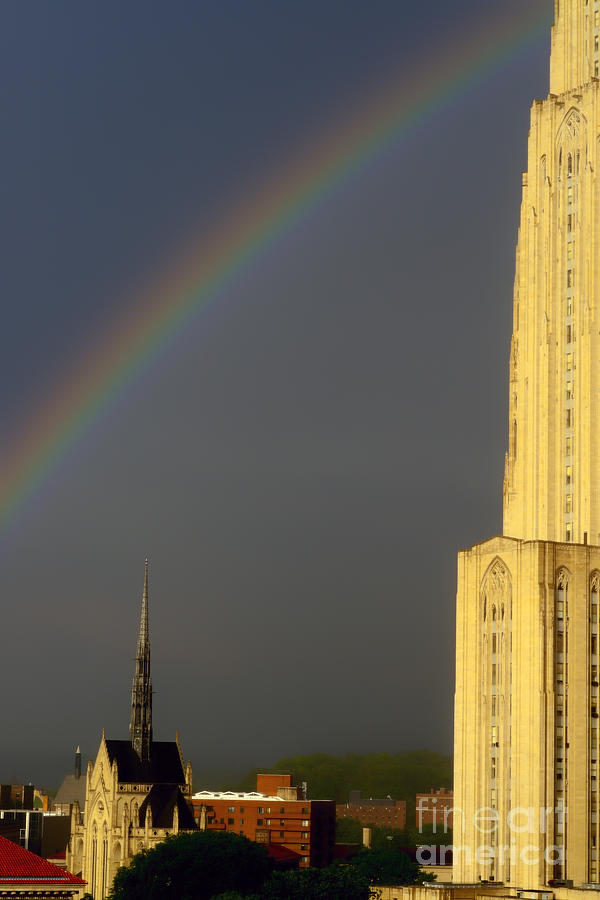 Cathedral of Learning Rainbow Photograph by Thomas R Fletcher
