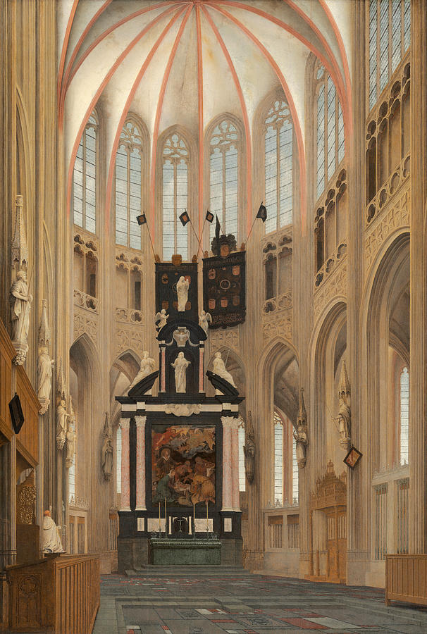 1646 Painting - Cathedral of Saint John at s-Hertogenbosch by Pieter Jansz Saenredam