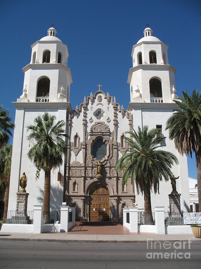 City Photograph - Cathedral Of St. Augustine Tuscon by Christiane Schulze Art And Photography