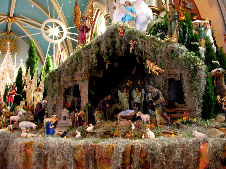 Cathedral of St. John the Baptist Savannah - Nativity Scene Photograph by Jacqueline M Lewis
