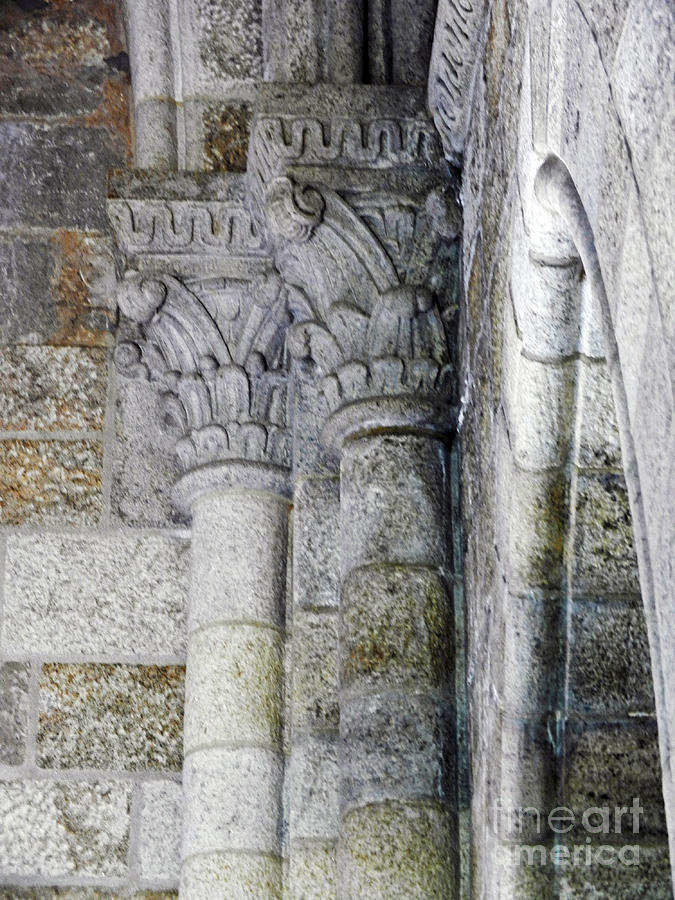 Cathedral Pillar Carvings in Archway Photograph by Val Miller