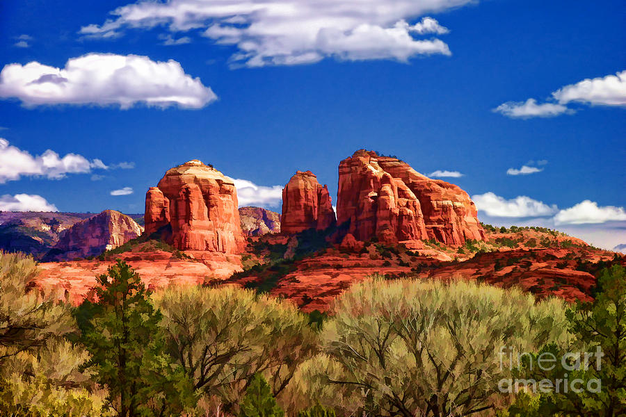 Cathedral Rock Digital Art by David Doucot