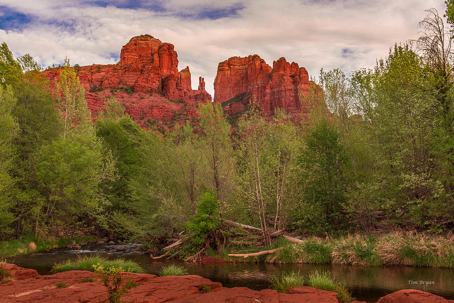 Landscape Photograph - Cathedral Rock and Oak Creek by Tim Bryan