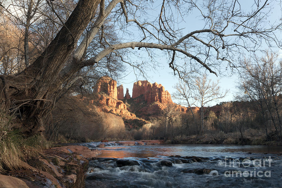 Sunset Photograph - Cathedral Rock from Red Rock Crossing on Oak CreeK Arizona by Patrick McGill