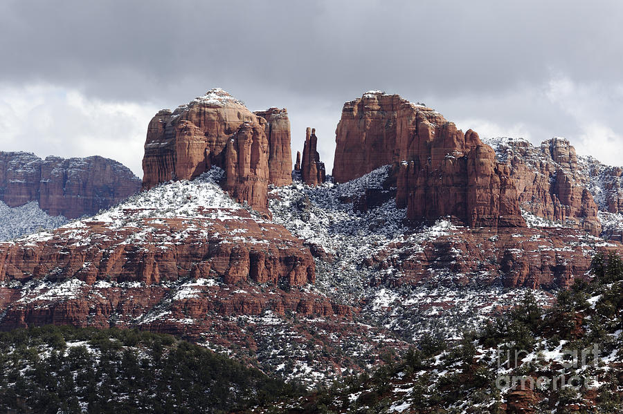 Cathedral Rock in winter Arizona Photograph by Patrick McGill