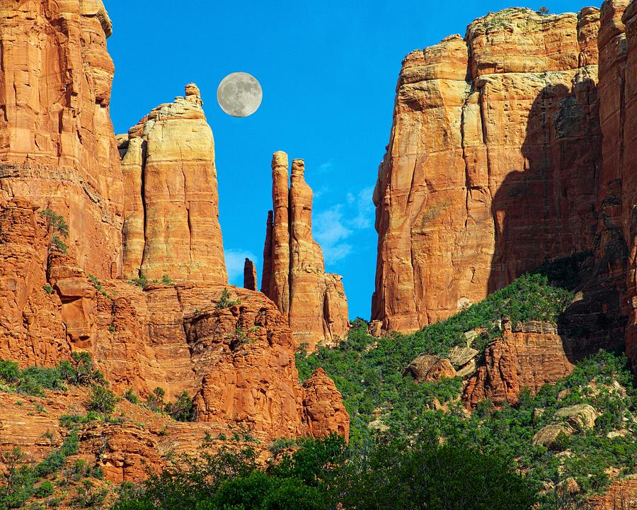 Cathedral Rock Moon Photograph by Steve Ondrus - Fine Art America