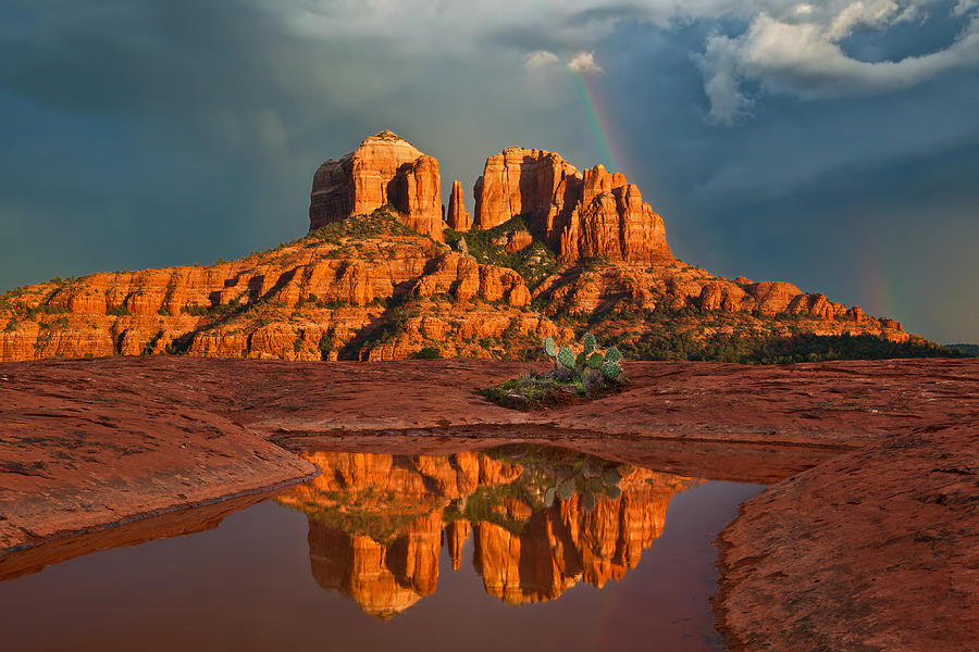 Arizona Photograph - Cathedral Rock Rainbow by Guy Schmickle