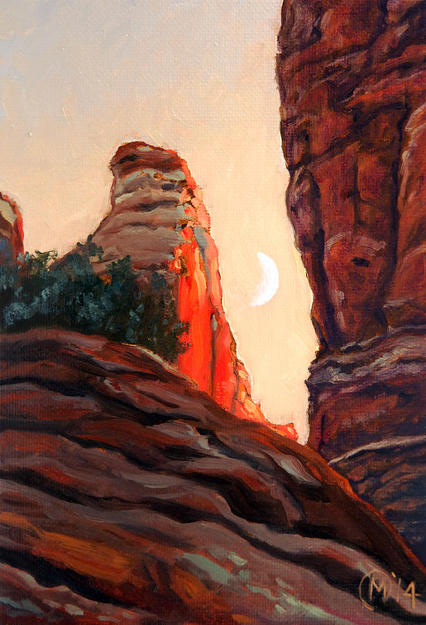 Sunset Painting - Cathedral Rock Spire by Maurice Morgan II