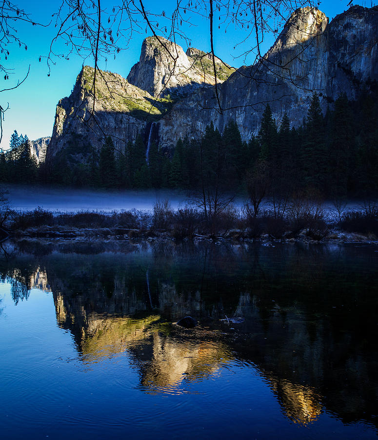Cathedral Rocks and Bridalveil Falls Photograph by Scott McGuire