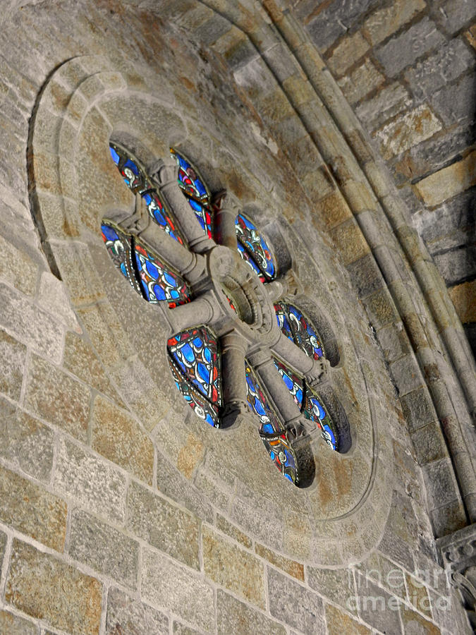 Cathedral Stained Glass and Stone Photograph by Val Miller