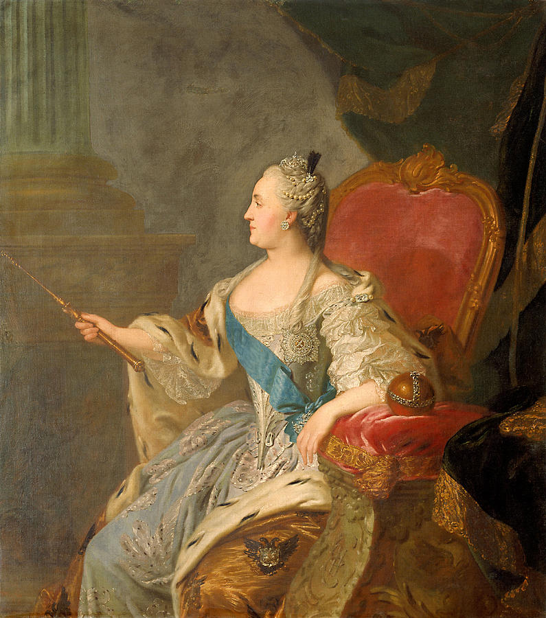 Portrait Photograph - Catherine The Great, 1763 Oil On Canvas by Fedor Stepanovich Rokotov