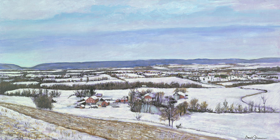 Catoctin Valley Winter Painting by David Zimmerman
