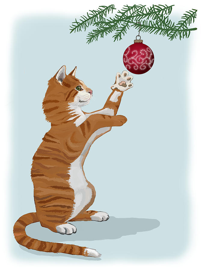 Cats and Christmas Trees Digital Art by Lauren Crawshaw