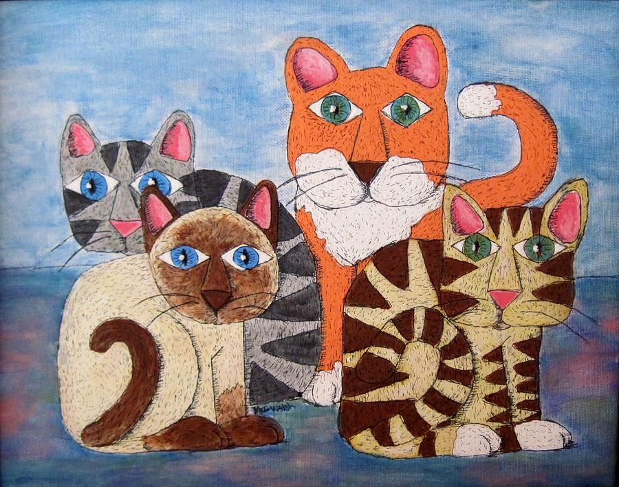 Cats Painting by Megan Walsh