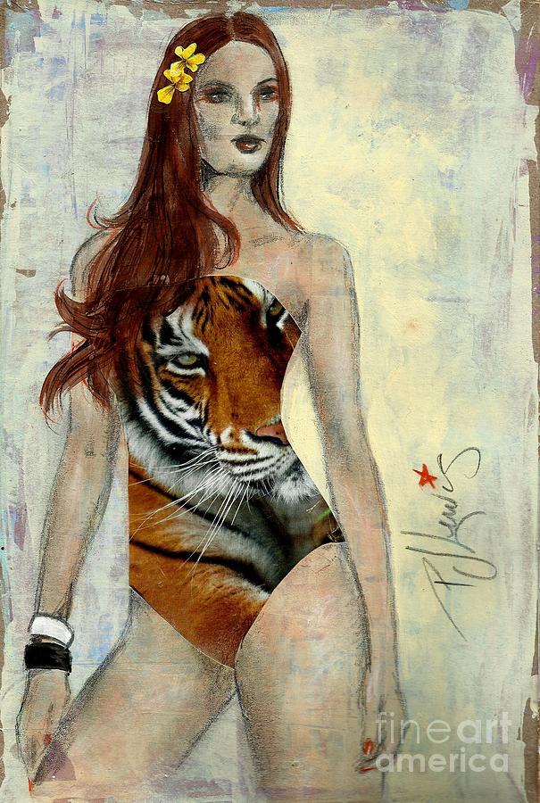 Catsuit Drawing by PJ Lewis