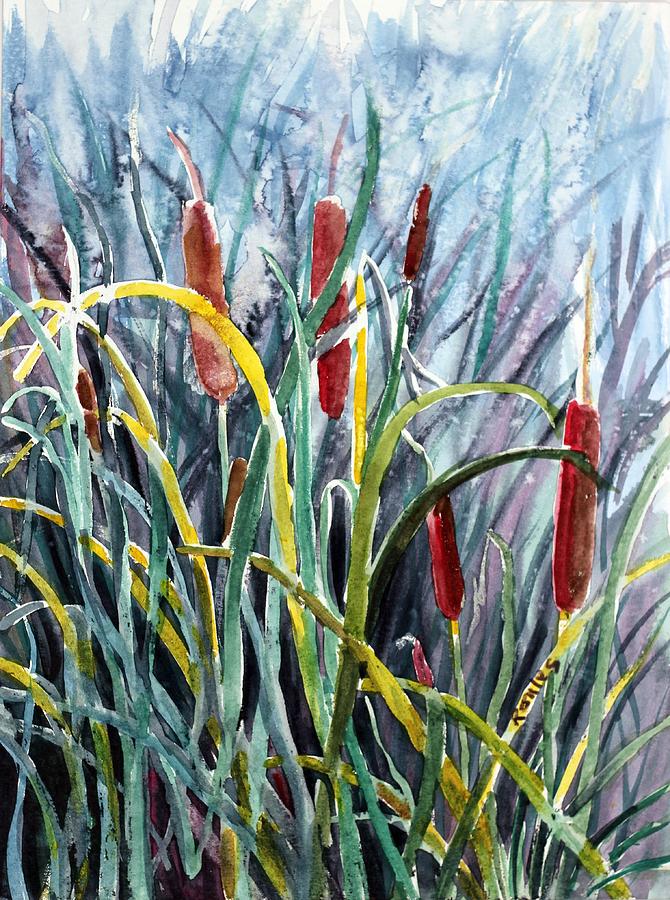 Cattails Painting by Richard Jules