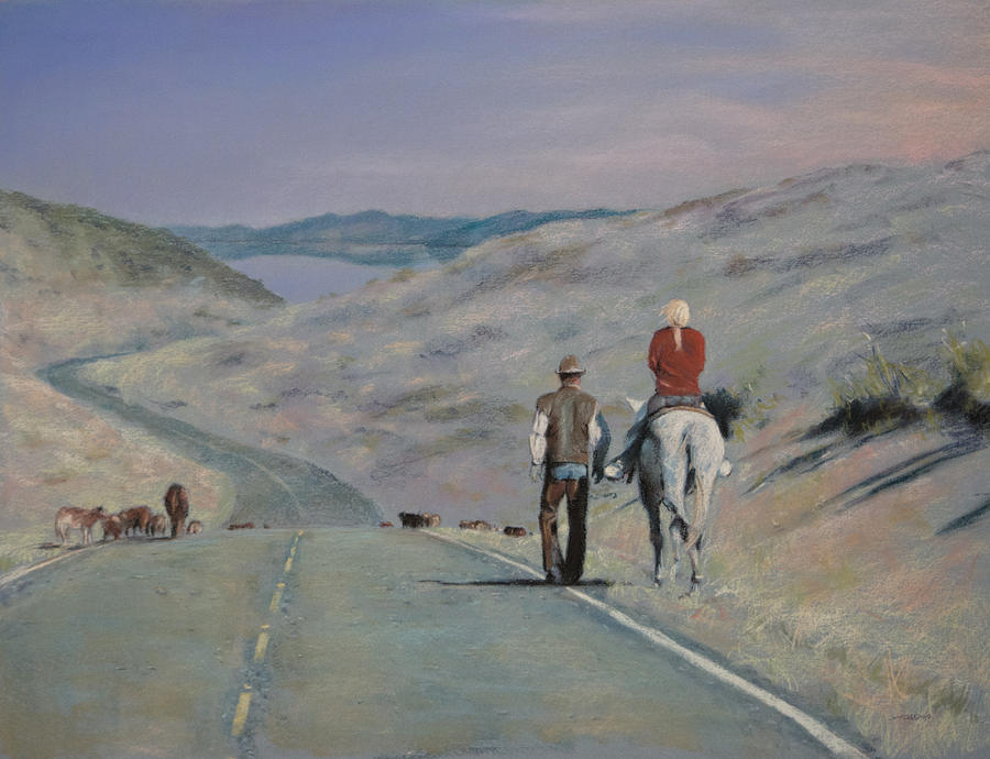 Cattle Drive Painting by Christopher Reid