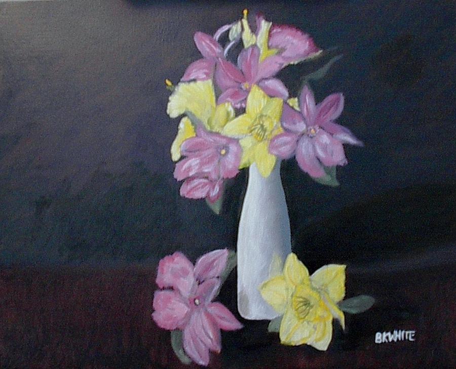 Cattleyas and Daffodils Painting by Brian White