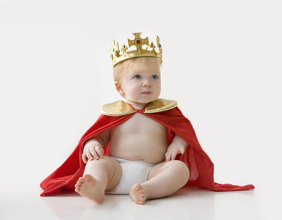 Caucasian baby boy dressed as king Photograph by Jose Luis Pelaez Inc