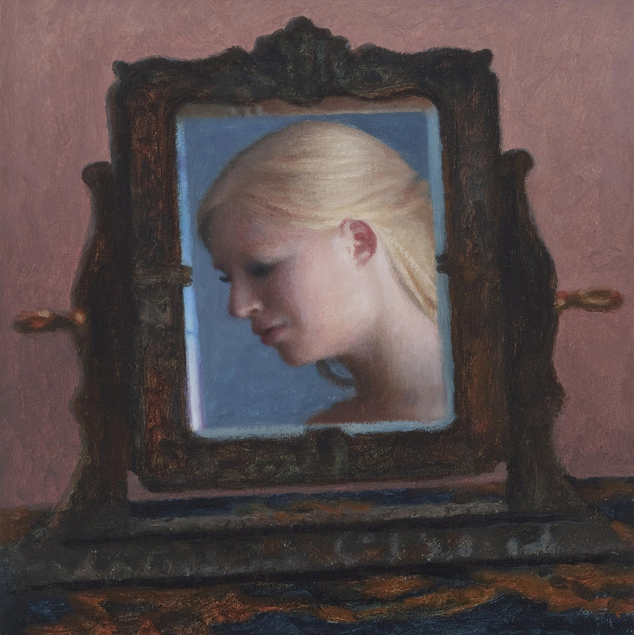 Portrait Painting - Caught in Reflection by Charles Pompilius