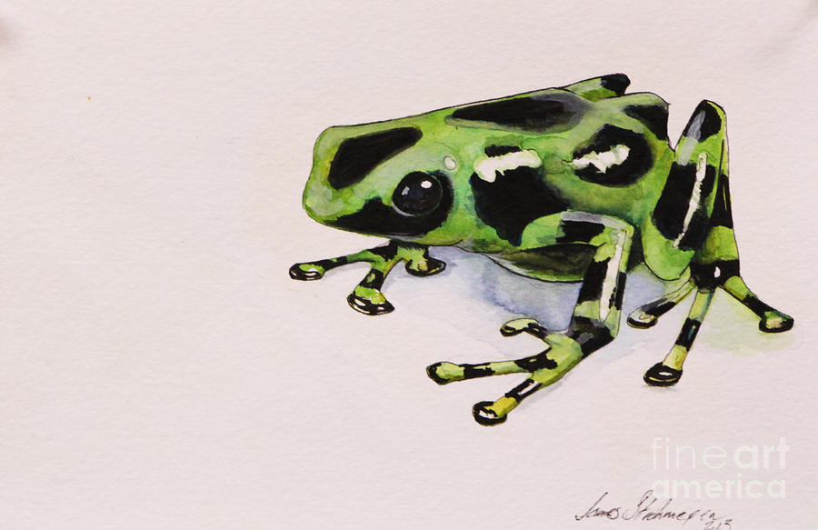 Amphibians Painting - Caution by James Strohmeyer