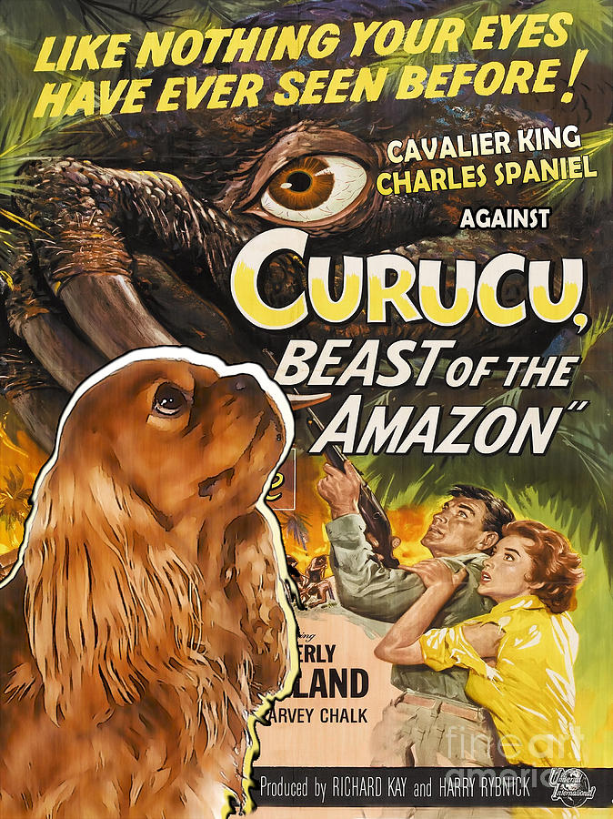 Dog Painting - Cavalier King Charles Spaniel Art - Curucu Movie Poster by Sandra Sij