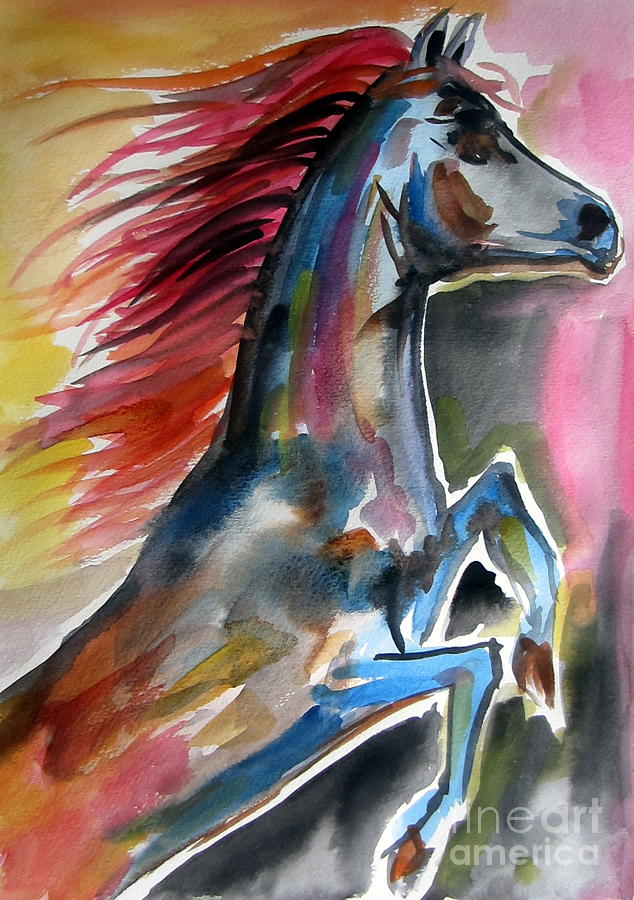 Cavallo impennato Painting by Roberto Gagliardi