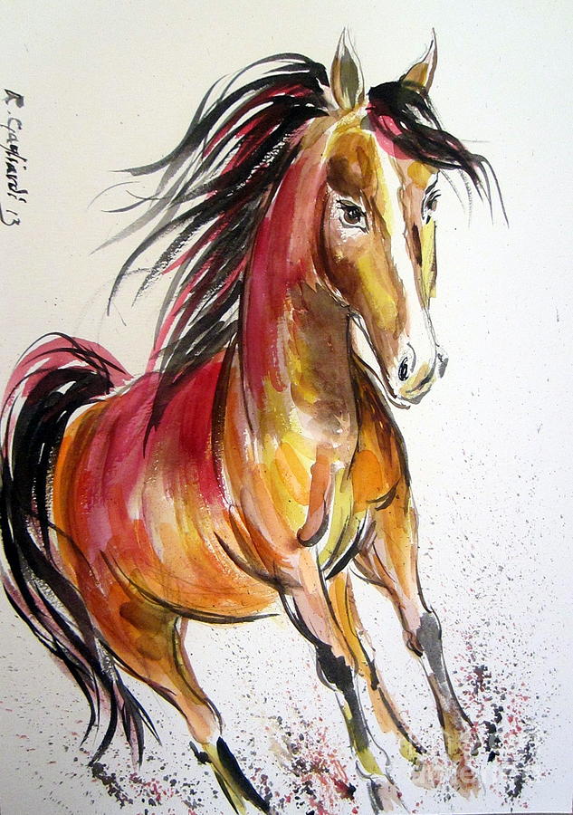 Cavallo in corsa Painting by Roberto Gagliardi