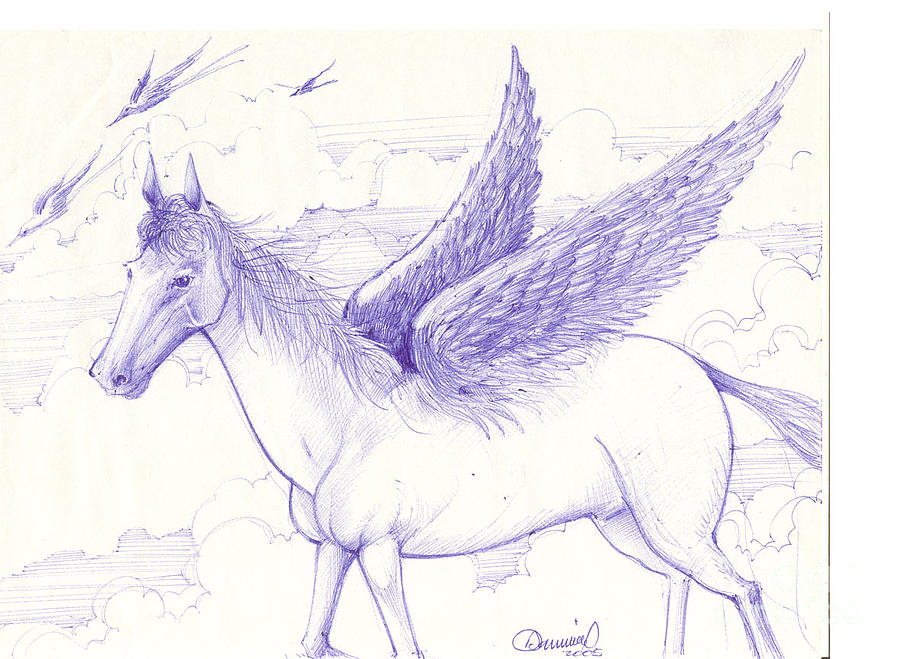 Cavallo Volador Digital Art by Daniel  Amaral