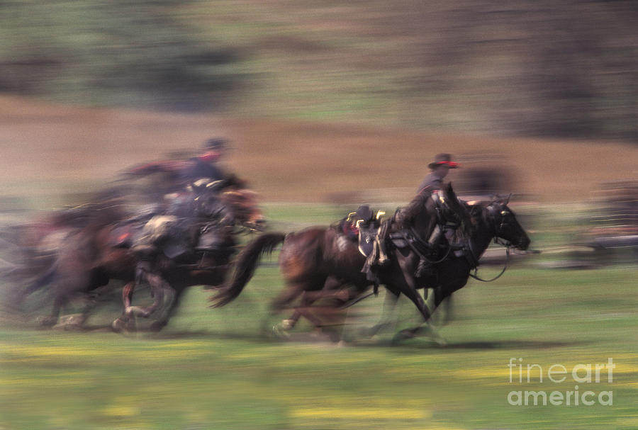 Cavalry Battle At A Civil War Photograph by Ron Sanford