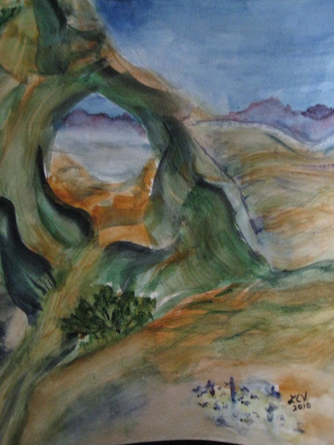Cave in the Desert Painting by Lucille  Valentino