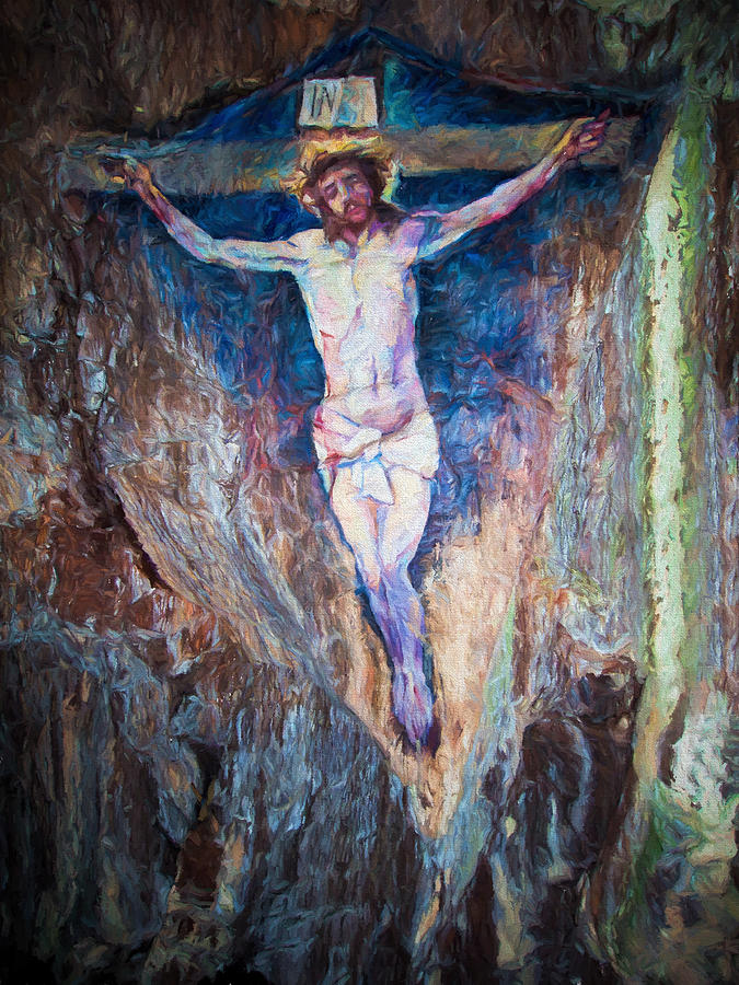 Cave Painting of the Crucifixion Digital Art by Roy Pedersen