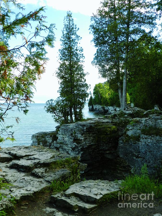Lake Michigan Photograph - Cave Point Coastline by Snapshot Studio