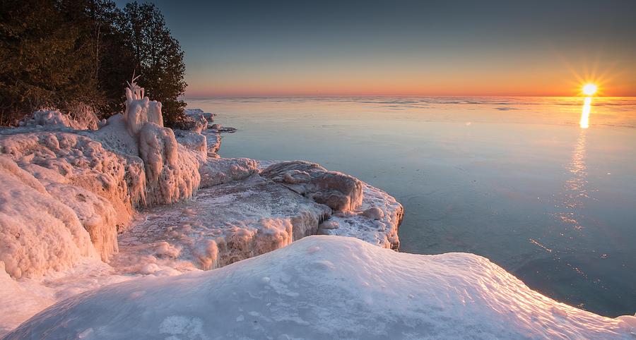 Cave Point Sunrise Photograph by Jeffrey Ewig - Fine Art America