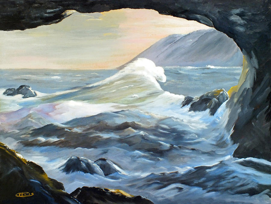 Cave Wave by Chris Painting by Duane McCullough