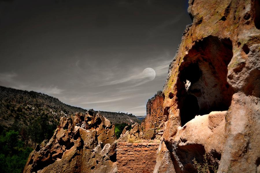 Bandelier National Monument Photograph - Caves Moon by Diana Angstadt