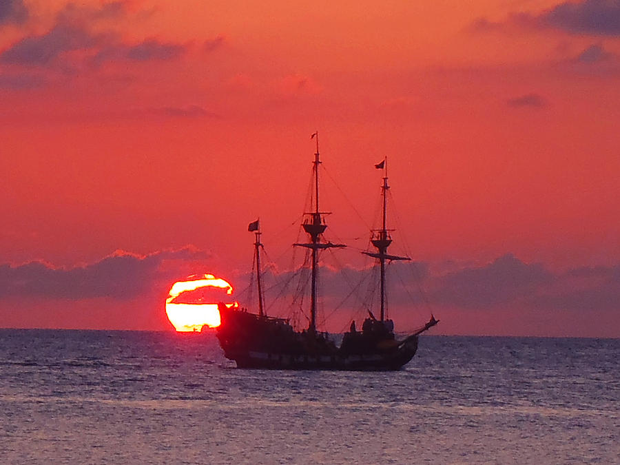 Sunset Photograph - Cayman sunset by Carey Chen