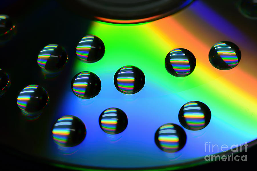 CD Art Abstract - Droplets Photograph by Kaye Menner