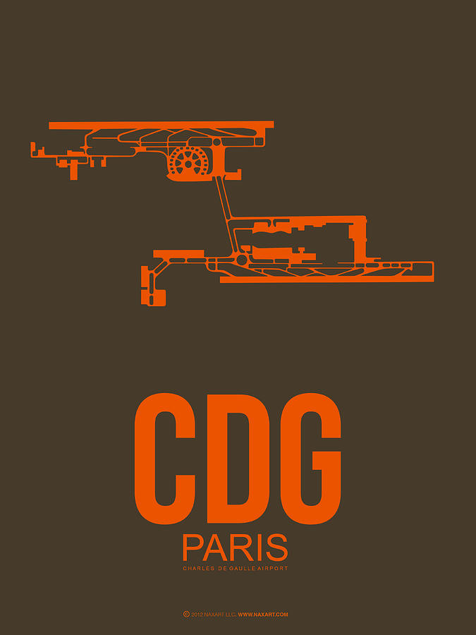 Paris Digital Art - CDG Paris Airport Poster 3 by Naxart Studio