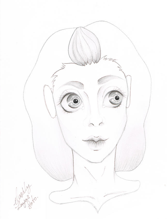 Woman Drawing - Cecil by Nashaly Zayas-Soto Woman Drawing - Cecil by Nashaly Zayas-Soto