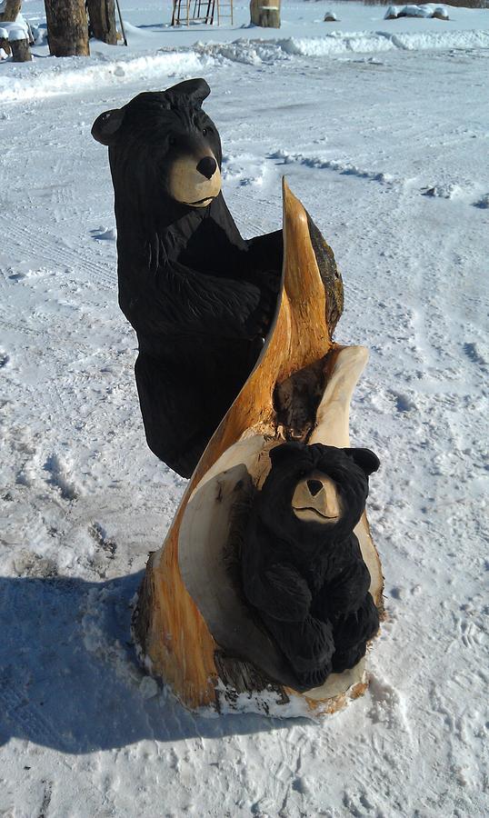 Cedar Bears Sculpture by Jon Vincent Antonuk