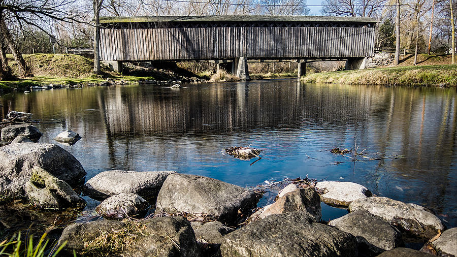 Landscape Photograph - Cedarburg Covered Bridge by Randy Scherkenbach
