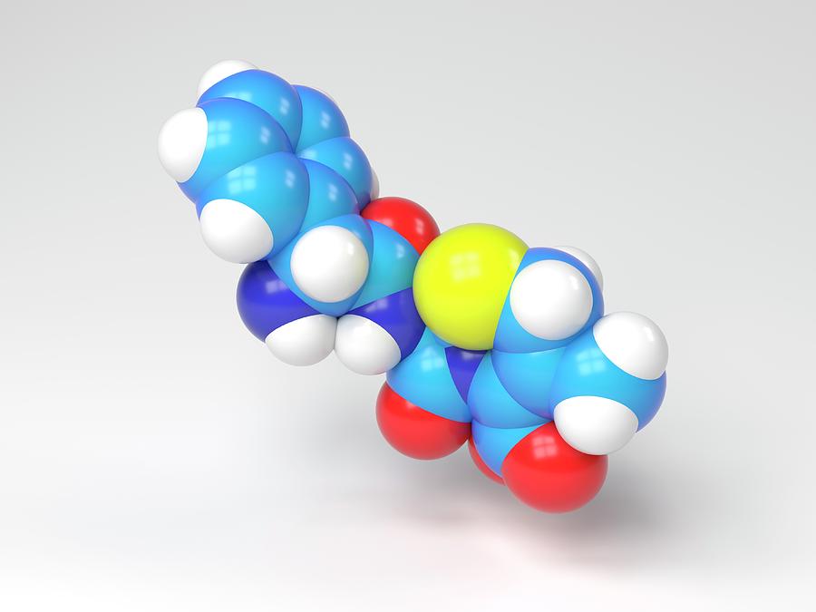 Antibacterial Photograph - Cefalexin Molecule by Indigo Molecular Images