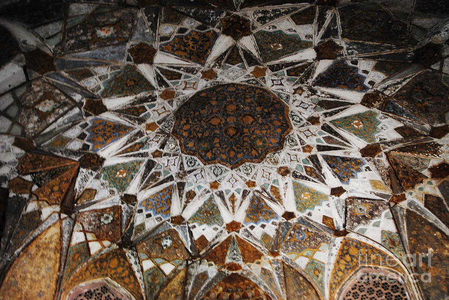 Ceiling Detail of Baby Taj - Agra Photograph by Jacqueline M Lewis