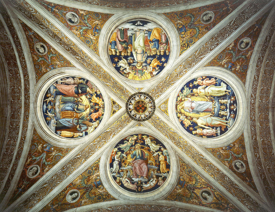 Ceiling of the Stanza dell Incendio del Borgo. Painting by Raphael